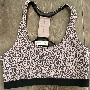 PANTS STORE Brown and Black Cheetah Sports Bra, OS